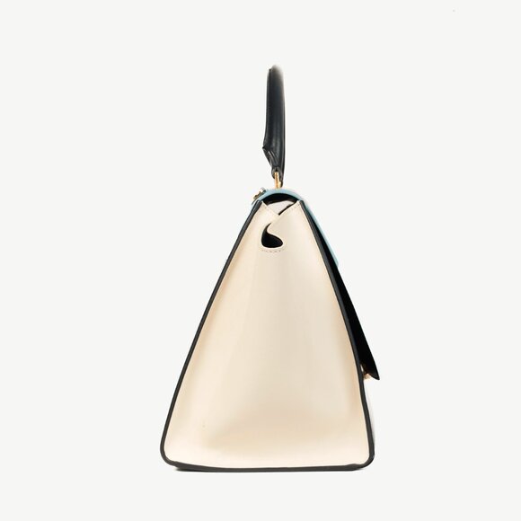 Celine Trapeze Smooth Calfskin Tri-Colour Blue Leather Bag - Picture 3 of 15